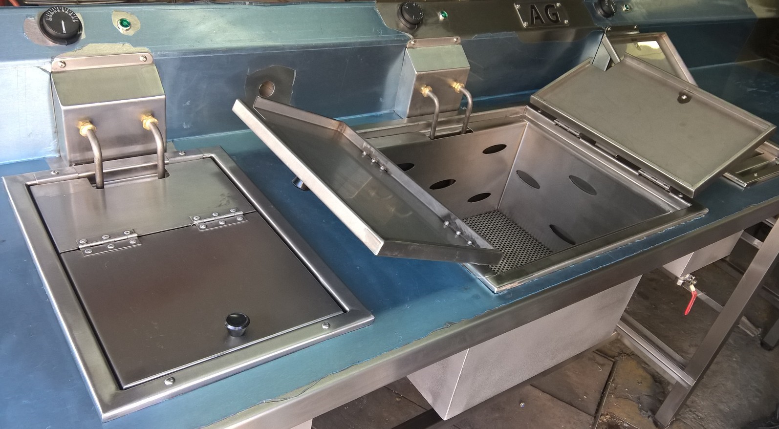 ingenieria gastronomica - PANCHERAS TRIPLES EN ACERO INOX.